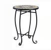 14-Inch Sunflower Mosaic Metal Side Table & Plant Stand