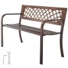 46-In. 2-Person Metal Garden Bench with Decorative Lattice Back, Antique Bronze