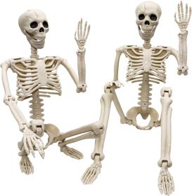 2-Pack 36" Halloween Skeletons, Posable Plastic Skeleton Yard Décor