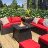 30-In. Square Propane Fire Table, 50,000 BTU Steel Fire Pit with Cover