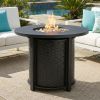 30-In. Propane Fire Pit Table, 50,000 BTU Round Steel Patio Fire Pit, Black