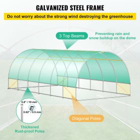 20 x 10 x 7 Ft. Walk-In Tunnel Greenhouse with Galvanized Steel Frame