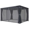 10 x 13 Ft. Aluminum Louvered Pergola with Curtains & Netting, Dark Gray