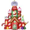 10 FT Christmas Inflatable Candy Castle, LED Lighted Yard Decoration