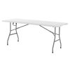 6FT Heavy-Duty Folding Table, Portable HDPE Party & Picnic Table, White