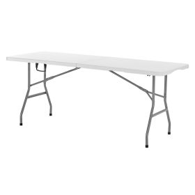 6FT Heavy-Duty Folding Table, Portable HDPE Party & Picnic Table, White
