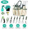 13-Piece Aluminum Alloy Garden Tool Set with Carry Bag