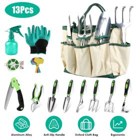 13-Piece Aluminum Alloy Garden Tool Set with Carry Bag