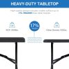 6FT Folding Table, Portable Plastic Party & Picnic Table, Black