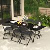 6FT Folding Table, Portable Plastic Party & Picnic Table, Black