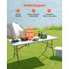 6FT Heavy-Duty Folding Table, Portable HDPE Party & Picnic Table, White