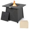 30-In. Square Propane Fire Table, 50,000 BTU Steel Fire Pit with Cover