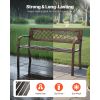 46-In. 2-Person Metal Garden Bench with Decorative Lattice Back, Antique Bronze
