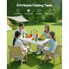 6FT Heavy-Duty Folding Table, Portable HDPE Party & Picnic Table, White