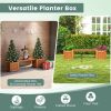 68-In. Wood Garden Planter Bench with 2 Open-Bottom Planter Boxes