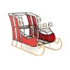3 FT Christmas Metal Sleigh Decoration, Santa Sleigh with 2-Tier Shelves