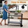 38-Inch Stainless Steel Grill Prep Table with storage, Rolling BBQ Cart with Spice Rack