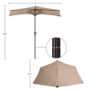 9-Ft. Half Patio Umbrella with Crank & Steel Frame, Beige