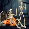 2-Pack 36" Halloween Skeletons, Posable Plastic Skeleton Yard Décor