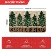 Christmas Tree Merry Christmas Doormat, Winter Home Décor, 17 x 29 Inch