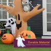7.5ft Lighted Halloween Inflatable Tree with Owl, Ghost & Pumpkins