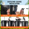 5-Gallon Deep Water Culture Hydroponic Grow System Kit with Top Drip, Black