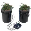2-Bucket 5-Gallon Deep Water Culture Hydroponic Grow System Kit, Black