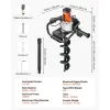 1500W Electric Post Hole Digger with 5.9-In. Auger & 10.24-In. Extension Rod