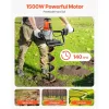 1500W Electric Post Hole Digger with 5.9-In. Auger & 10.24-In. Extension Rod
