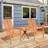 Folding Eucalyptus Wood Adirondack Chair for Patio, Porch & Garden, Natural