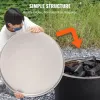 27-In. Stainless Steel Fire Pit Cover Lid, Outdoor Round Metal Fire Pit Cover