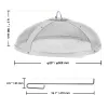 20-In. Stainless Steel Fire Pit Spark Screen, Round Mesh Cover with Fire Stick