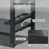 49.25-In. Outdoor Grill Cart & Prep Table with Folding Side Shelf, Black