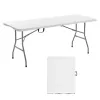 6FT Heavy-Duty Folding Table, Portable HDPE Party & Picnic Table, White