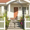 7 ft Metal Garden Arbor with Gate and Plant Trellis