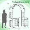 7 ft Metal Garden Arbor with Gate and Plant Trellis