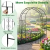 7 ft Metal Garden Arbor with Gate and Plant Trellis