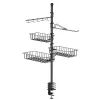 Vertical Attachable Griddle Caddy Organizer with 3 Baskets, Hooks & Paper Towel Holder, Black