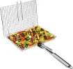 Extra-Large Stainless Steel Grill Basket with 13.77-In. Detachable Handle
