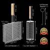 2-Pc. 304 Stainless Steel Grill Basket Set, Rectangular & Rolling Baskets