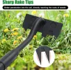 56-In. 4-Tine Long-Handle Garden Weeder Rake & Hoe