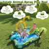Jungle Animal Inflatable Spray Pool with Slide & Giraffe Sprinkler