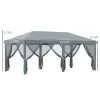 10' x 20' Pop-Up Canopy with 6 Mesh Sidewalls, Gray