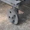 Wood Garden Potting Bench with Wheels, Removable Sink & Storage, Gray