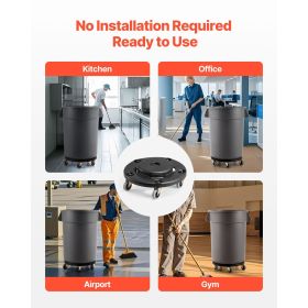 2-Pack 500-Lb. Heavy-Duty Trash Can Dollies with Swivel Casters