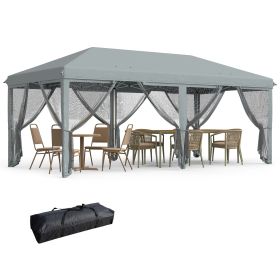 10' x 20' Pop-Up Canopy with 6 Mesh Sidewalls, Gray