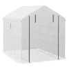 8 x 6 Ft. Portable Greenhouse with 3-Tier Shelves, Accessories, & Mesh Door