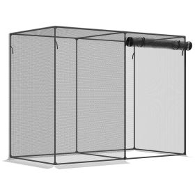 77.5-In. Walk-In Plant Protection Crop Cage with HDPE Mesh & Zippered Door, Black