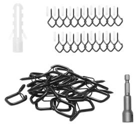 20-Pc. Heavy-Duty Q-Hanger Hook Kit with Security Buckles, Black