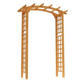 7.5 ft Rounded Garden Arbor, Fir Wood Archway for Climbing Plants, Weddings, Outdoor Events